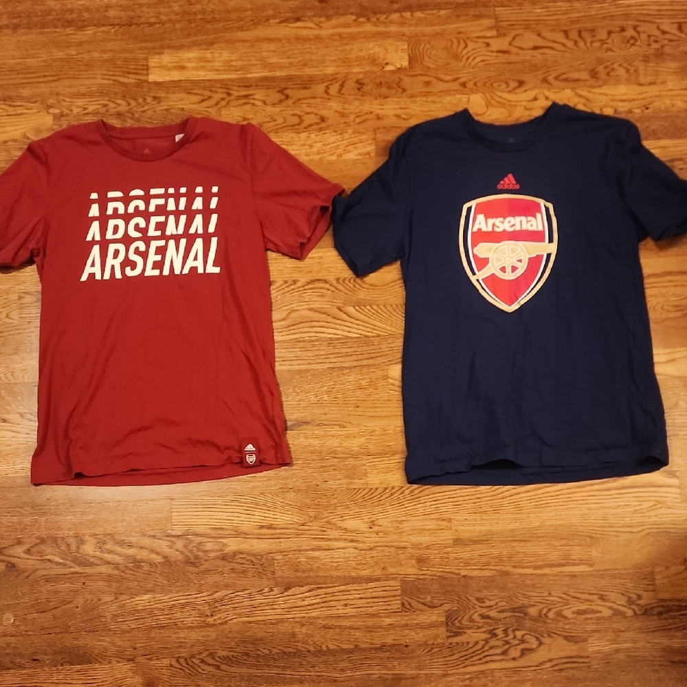 adidas Arsenal Red and Blue Short Sleeve Tees